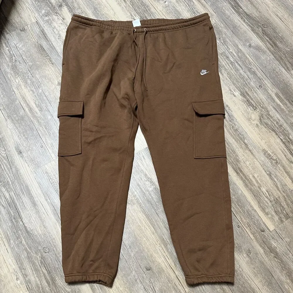 Nike Cargo Fleece Men’s Jogger Sweatpants Size 4XL Brown FN3805-235 NWT